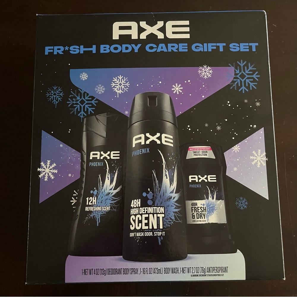 AXE® Phoenix Fresh Body Care Gift Set, Body Wash, Deodorant, Antiperspirant- NEW